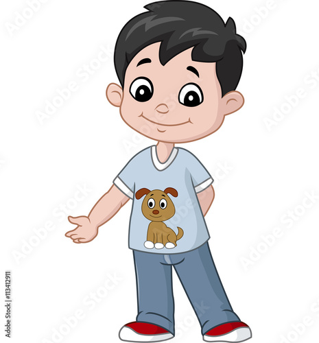 Happy little boy cartoon
