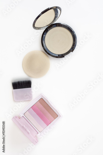 makeup powder and pink blusher photo