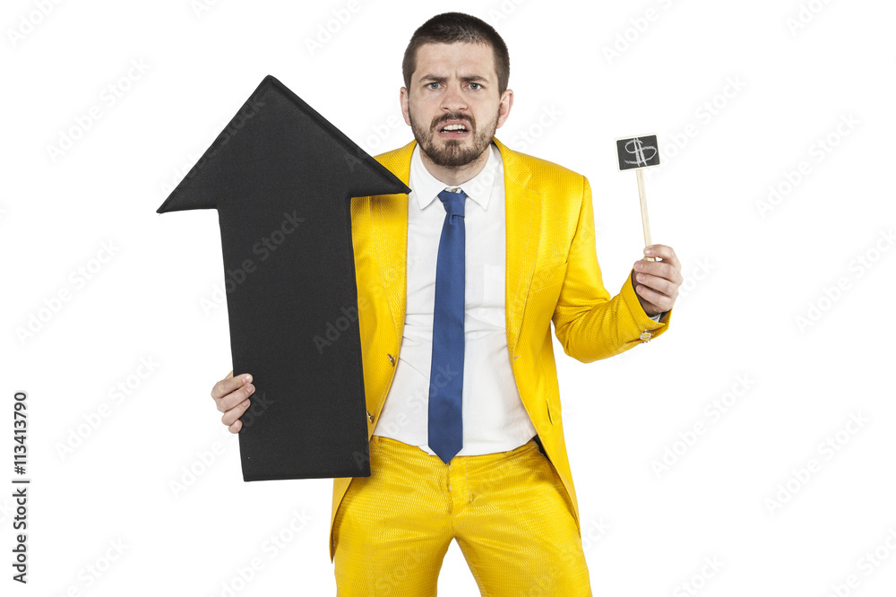 surprised businessman of dollar value surprised businessman of dollar value