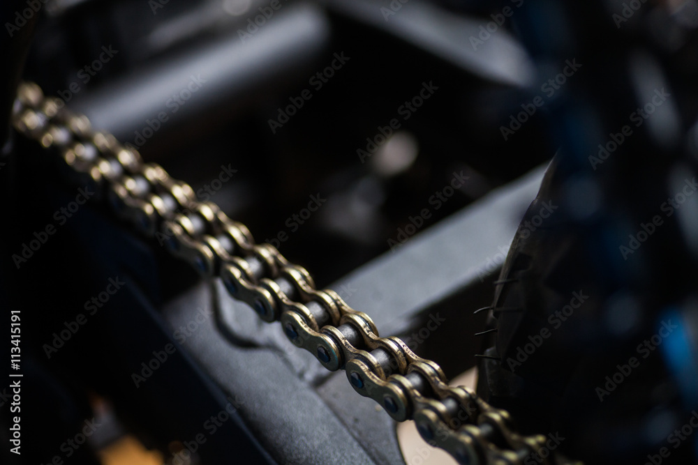 Motorcycle chain detail