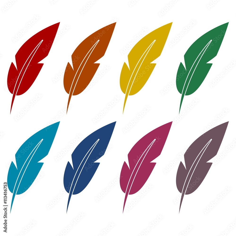 Feather sign set Feather sign set