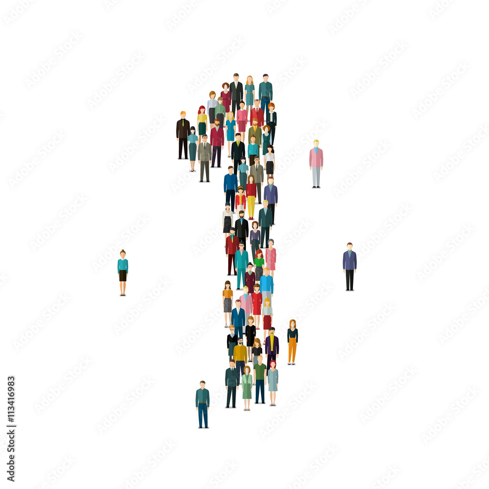 Numbers made of people. Numbers made of people.