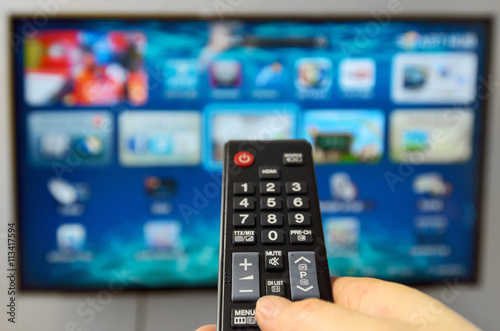 Smart tv and hand hold  remote control