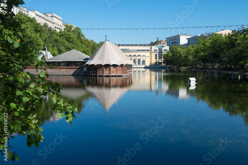 Clean pond on Chistoprudny Boulevard in Moscow photo