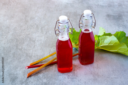 Rhubarb on a concrete table