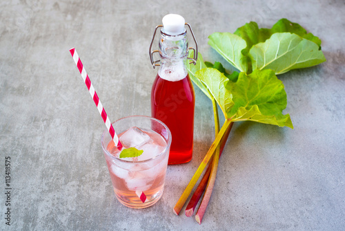 Rhubarb on a concrete table