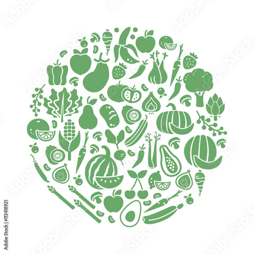 Vegetables in a circular shape