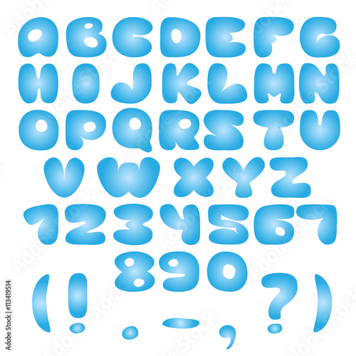 Air blue Alphabet