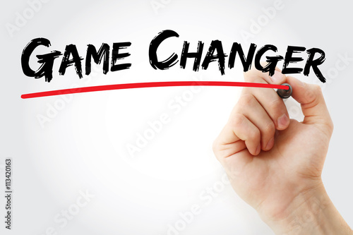 Принти на полотні Hand writing Game Changer with marker, business concept