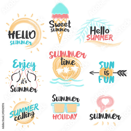Watercolor Summer Banners and Labels