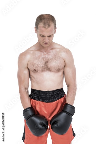 Boxer with red gloves