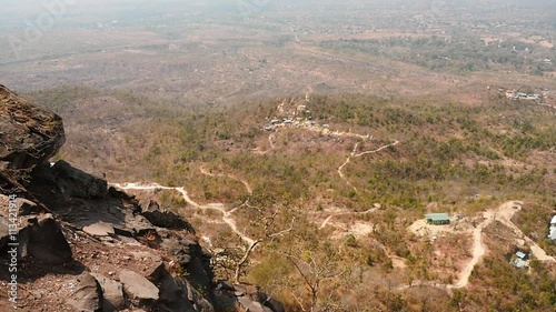 Myanmar aerial view of rural terrain - view from Popa hill photo