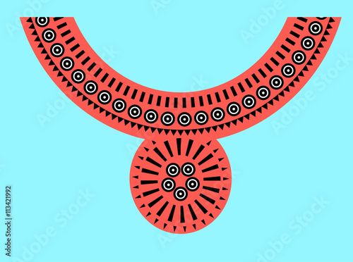 Geometric, tribal jewelry collar clothes. Neck line designs