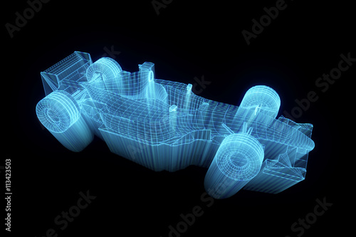 Фотография F1 Ferrari Wireframe Hologram