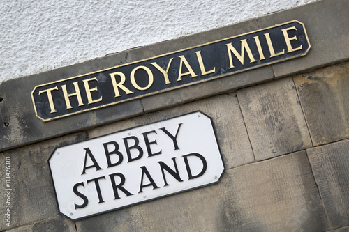 Royal Mile - Abbey Stand Street Sign; Edinburgh
