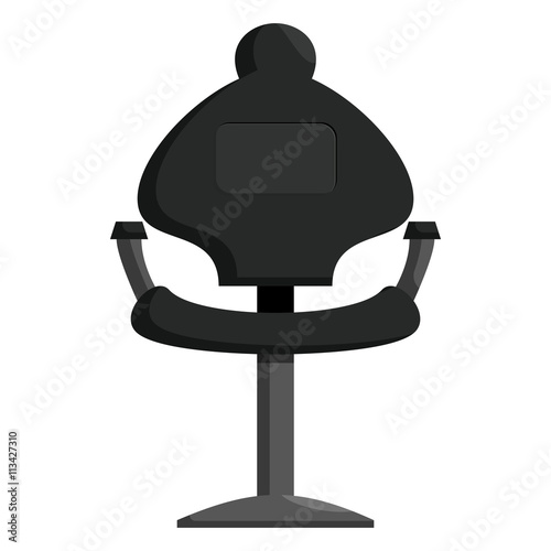 Black barber chair icon, cartoon style