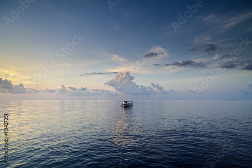 scene with an idyllic landscape in Maldives