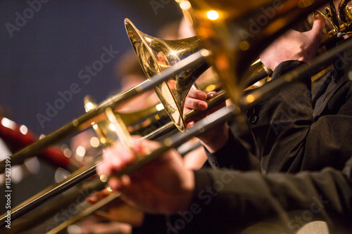 Symphony orchestra on stage. photo