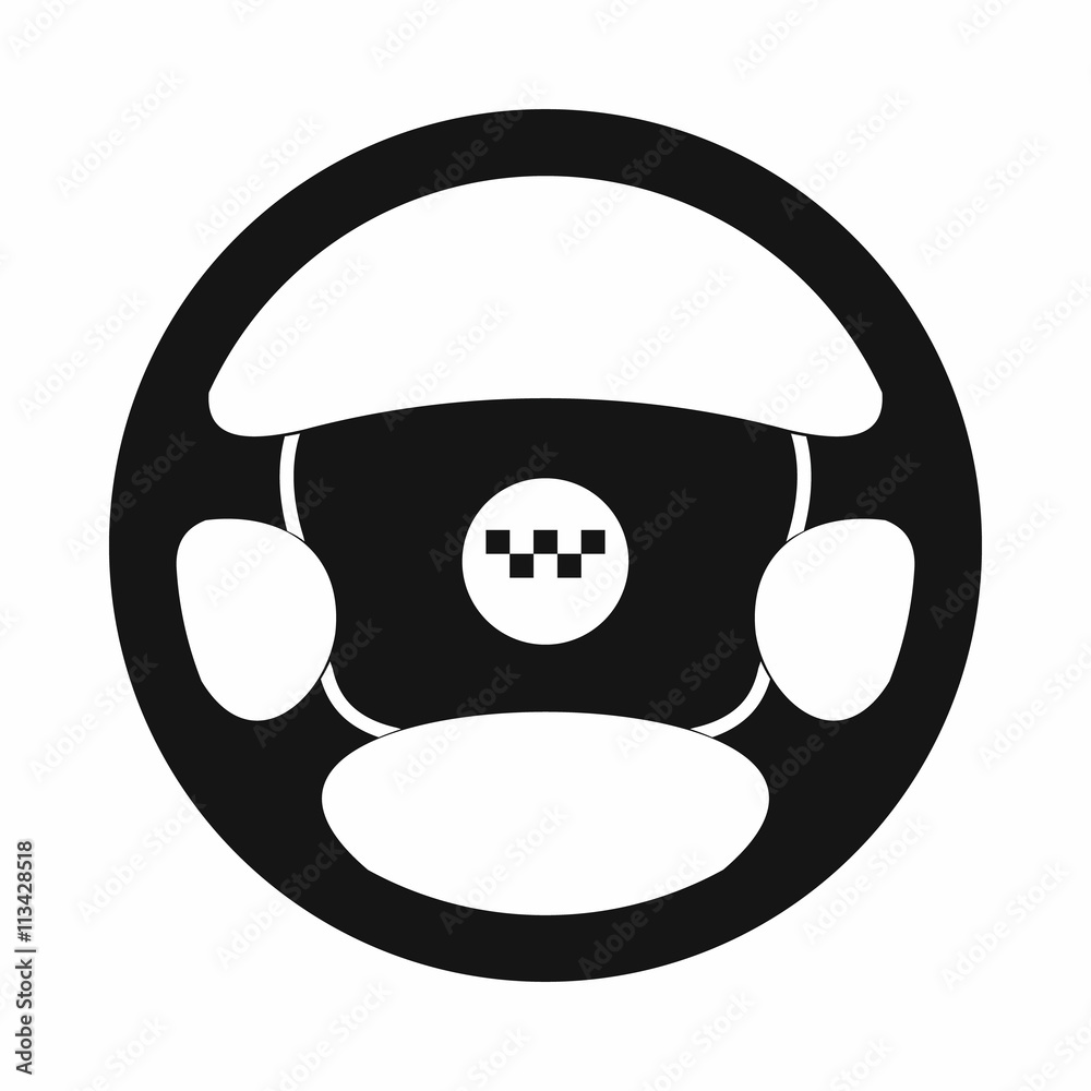 Steering wheel of taxi icon, simple style Steering wheel of taxi icon, simple style