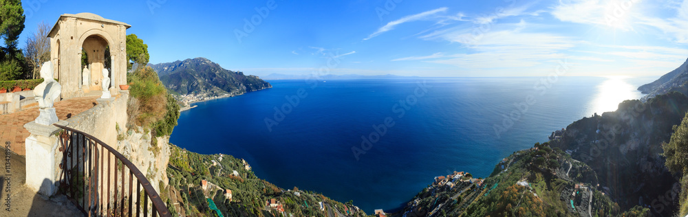 Amalfi coast sea panorama.