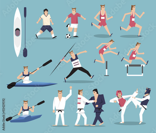 Flat vector design elements of sports events
