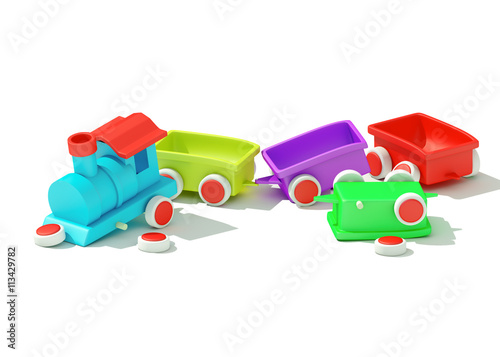 3d train accident. 3d rendering
