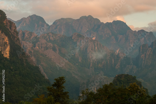 Mountain View in Vang Vieng  Laos