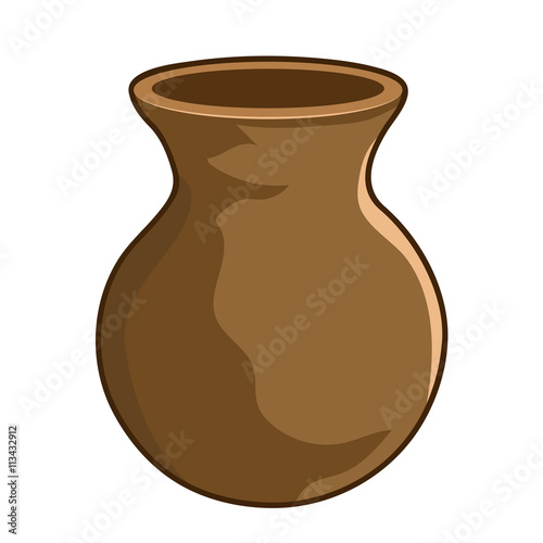 Clay pot isolated illustration