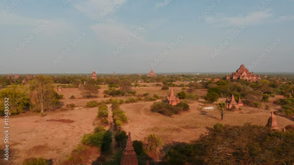 beautiful panoramic view of old Bagan in Myanmar - hyperlapse beautiful panoramic view of old Bagan in Myanmar - hyperlapse