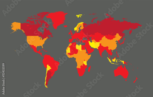 world map red vector