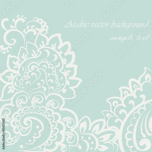 Vector vintage lace ornament Oriental motif style. Ornate element for design,...