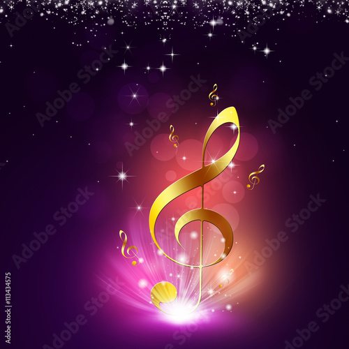 Bright Golden Music Notes