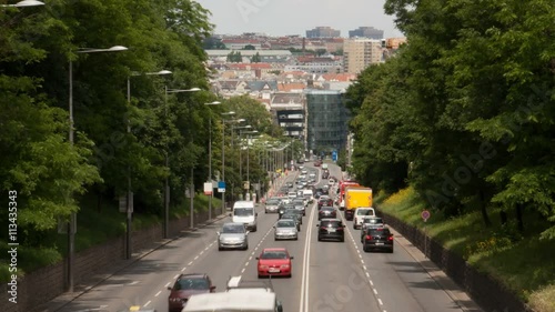 Gruener Berg road in Vienna, Austria in time lapse