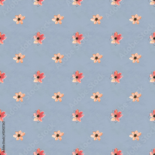 Seamless watercolor floral pattern photo