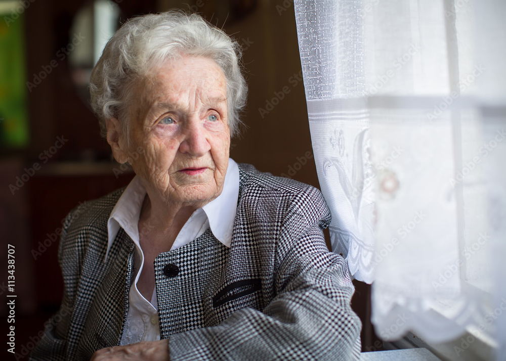 Portrait of an elderly woman in a formal suit. Portrait of an elderly woman in a formal suit.