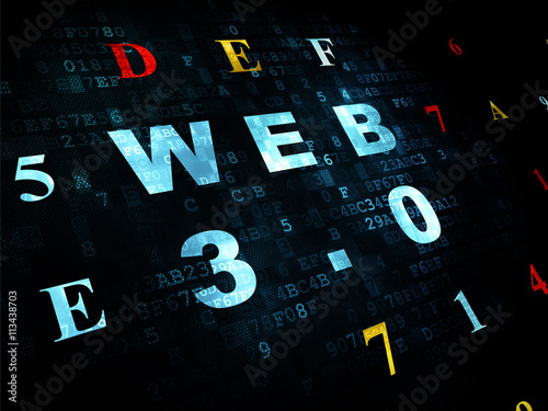 Web design concept: Web 3.0 on Digital background