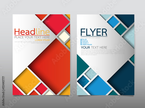 Blue and red business technology annual report brochure flyer design template vector, Leaflet cover presentation abstract geometric background, modern publication poster magazine, layout in A4 size