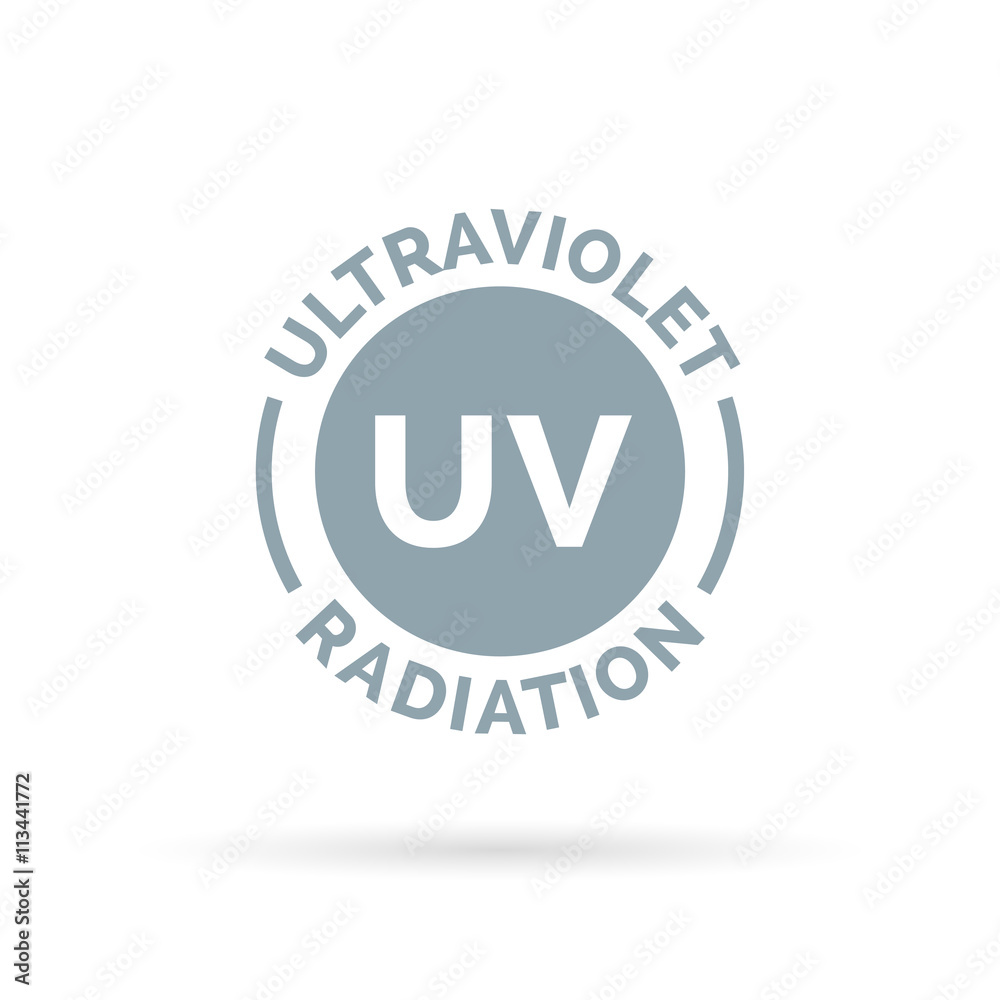 UV rays icon design. Ultraviolet radiation symbol. UV SPF harmful skin
