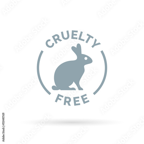 Animal cruelty free icon design. Product not tested on animals sign with rabbit silhouette symbol. Vector illustration.