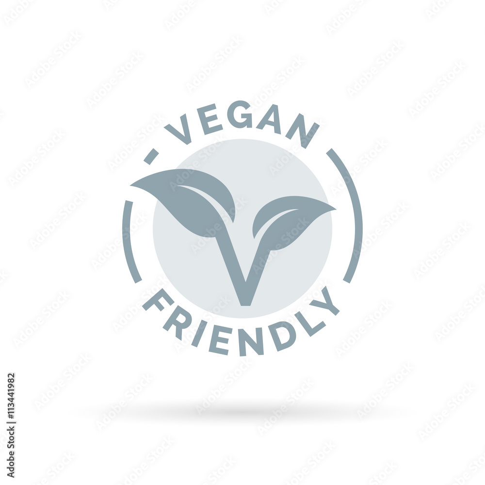 Vegan friendly icon design. Vegan concept sign. Vegan leaf symbol