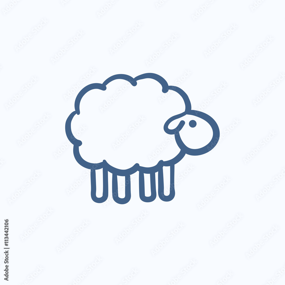 Sheep sketch icon. Sheep sketch icon.