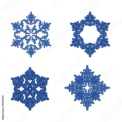 Vector new year snowflake set