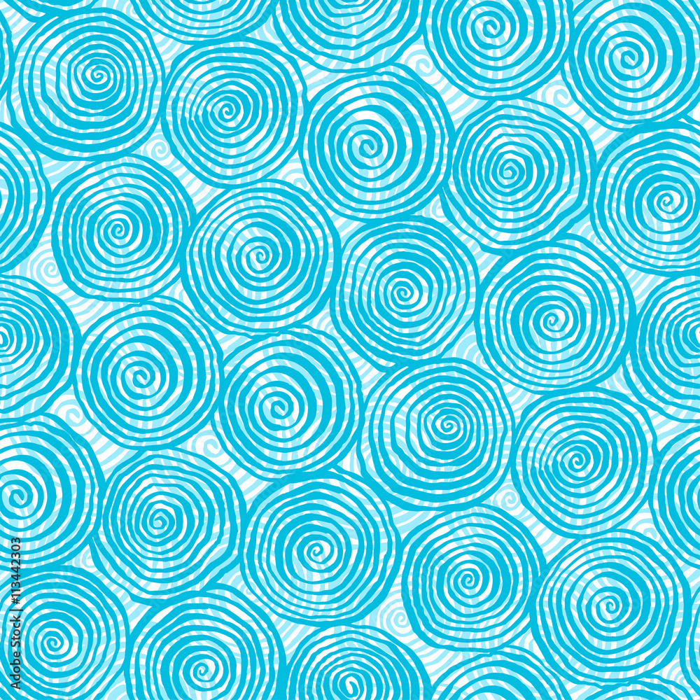 blue spirals on a white background