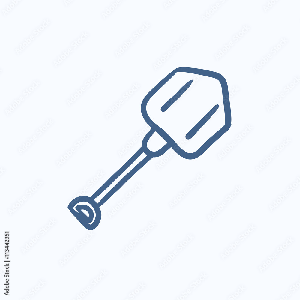 Shovel sketch icon. Shovel sketch icon.