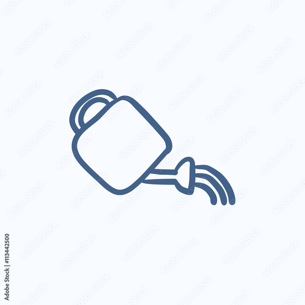Watering can sketch icon. Watering can sketch icon.