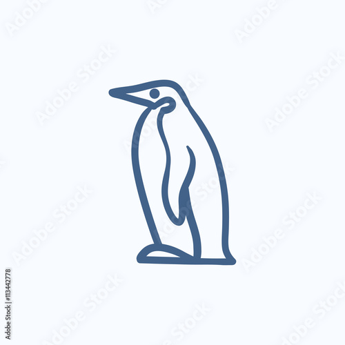 Slika na platnu Penguin sketch icon.