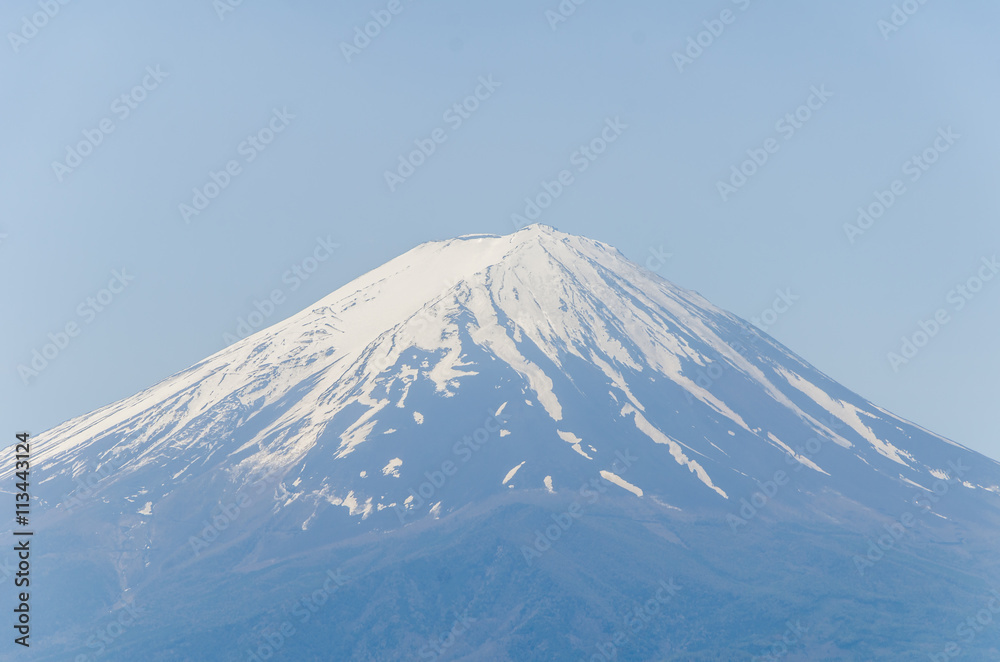 Mount Fuji (Fuji san) in spring at Kawaguchiko lake, Japan