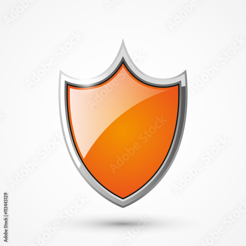 Vector orange shield illustration