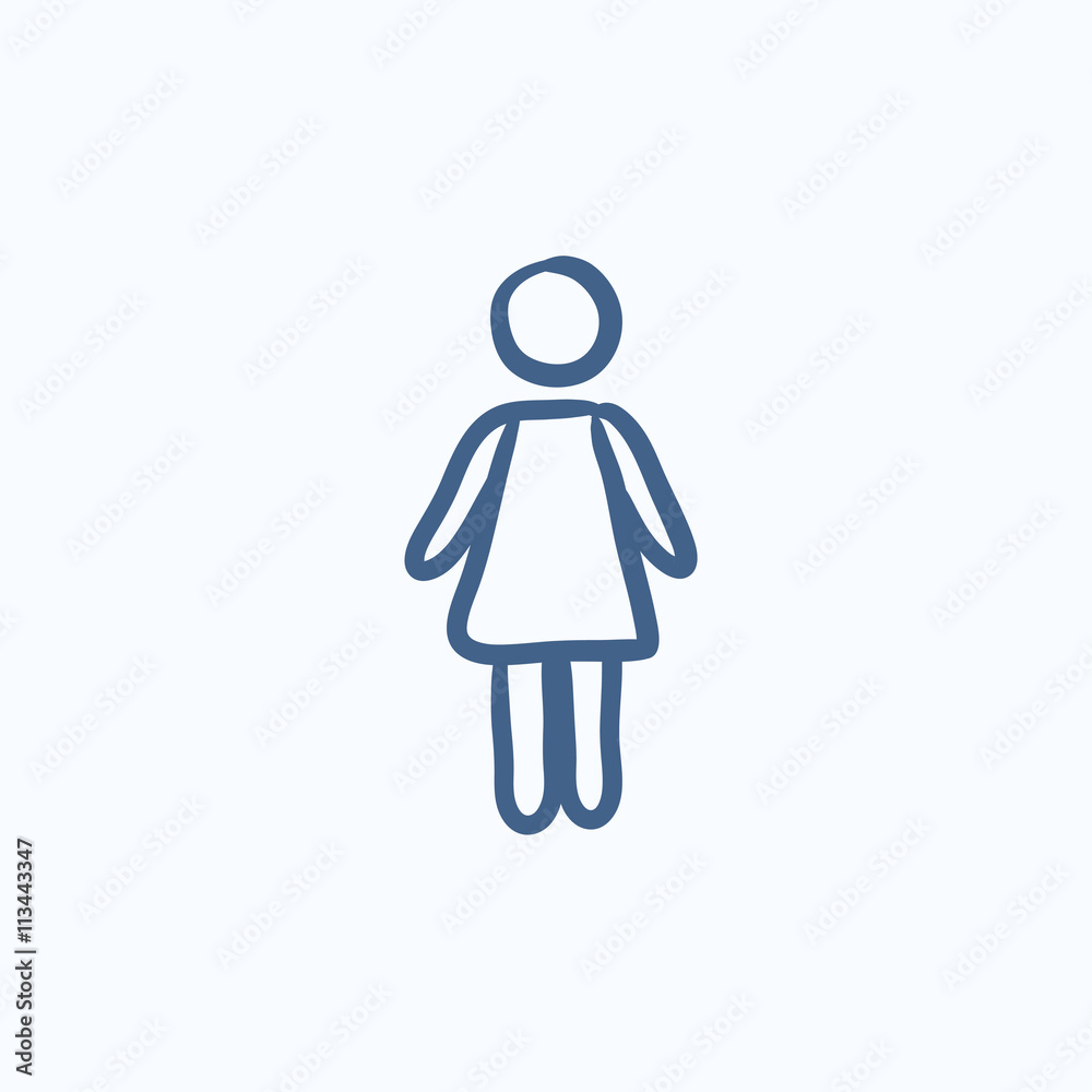 Obraz premium Business woman sketch icon.