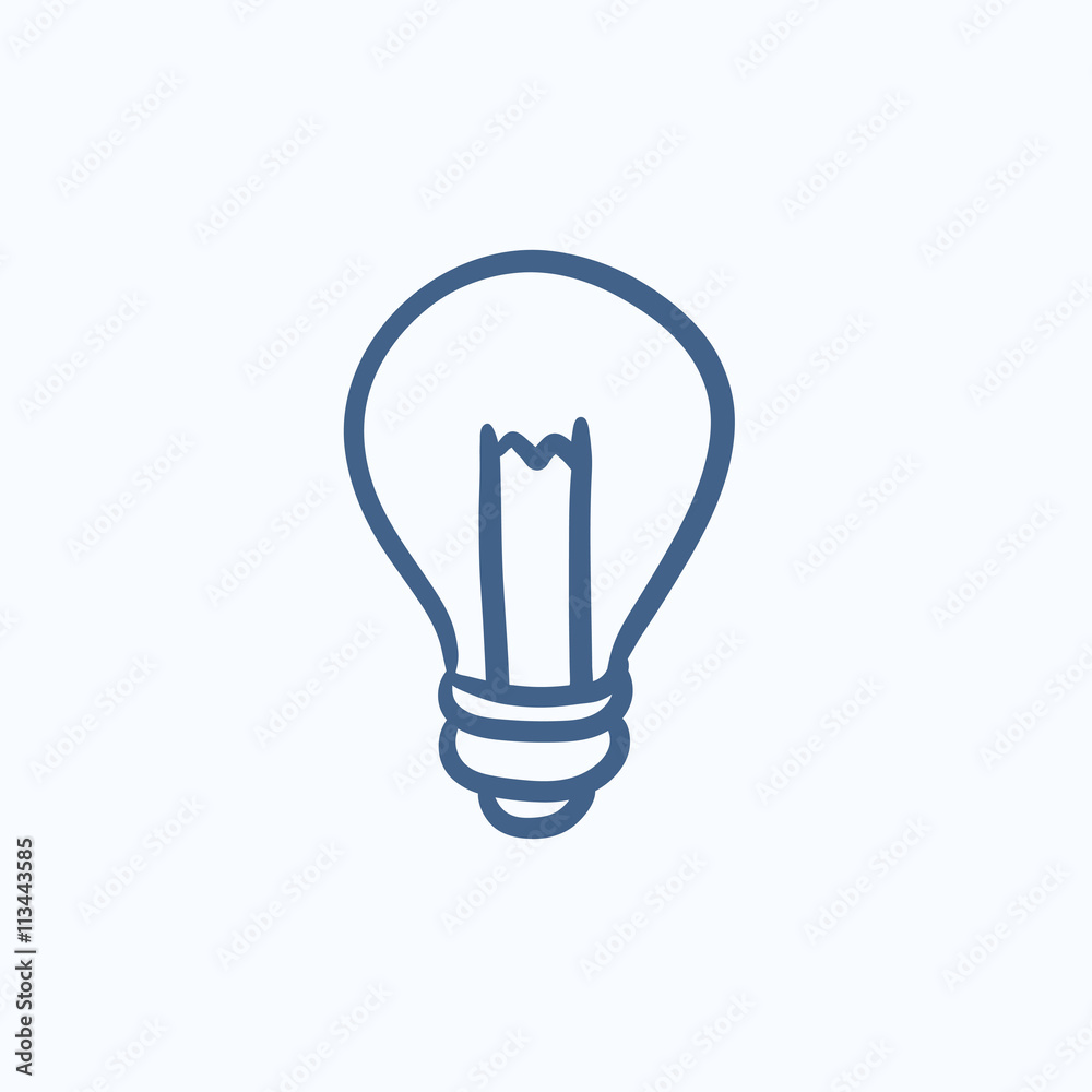 Lightbulb sketch icon. Lightbulb sketch icon.